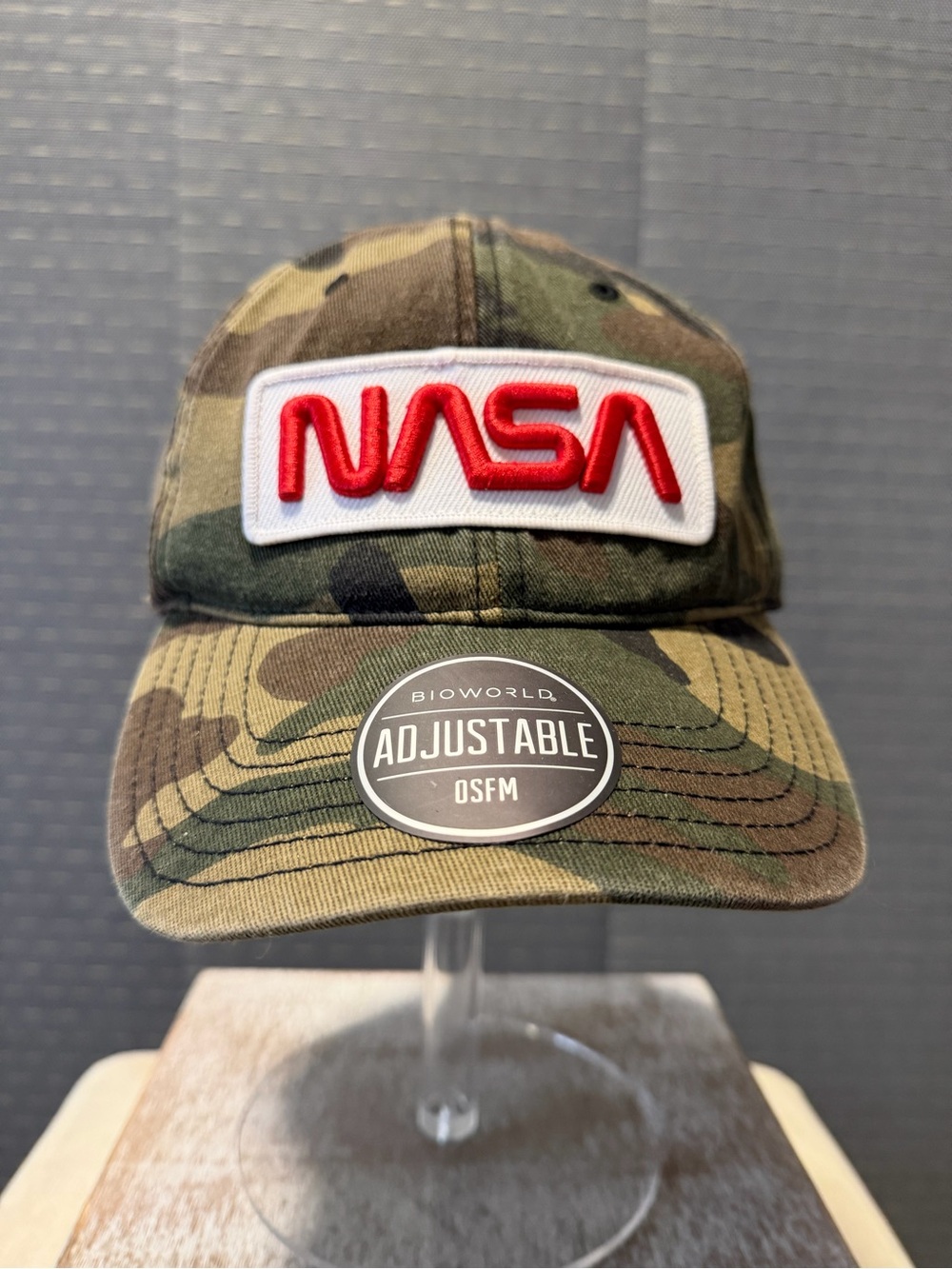 Bioworld Men’s Adjustable Camo Cap with NASA Patch